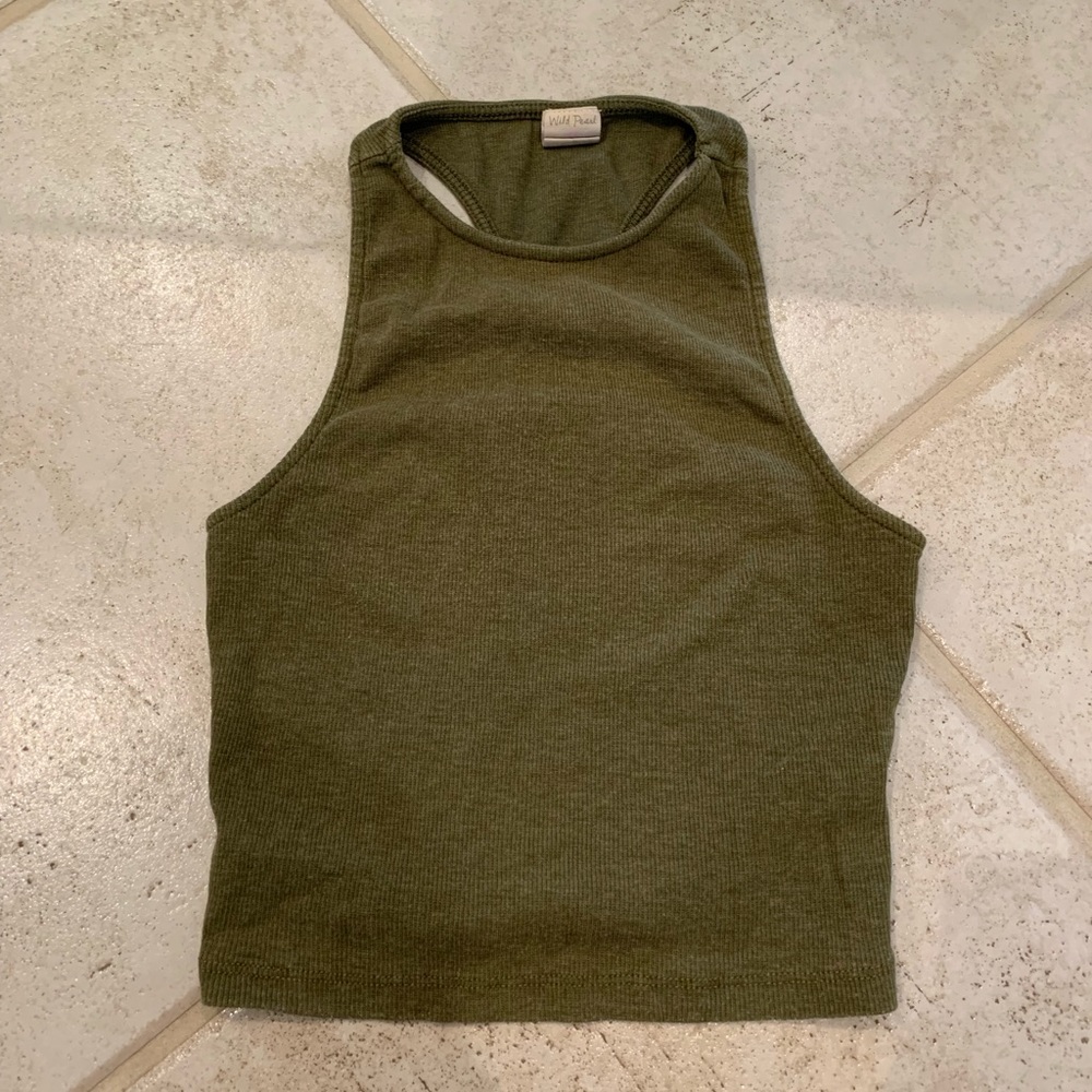 Olive green crop top